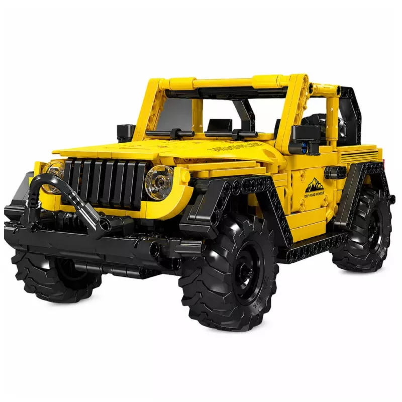 LEAN TOYS rakennuspalikat auto off-road-ajoneuvo Wrangler keltainen 746 osaa