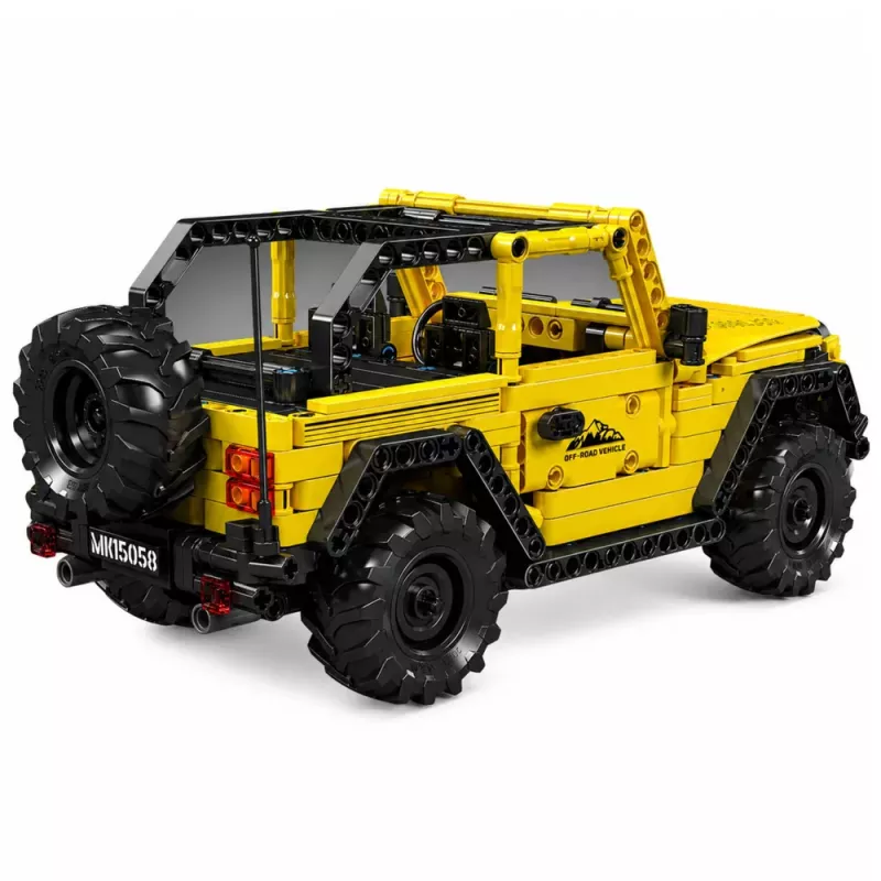 LEAN TOYS rakennuspalikat auto off-road-ajoneuvo Wrangler keltainen 746 osaa