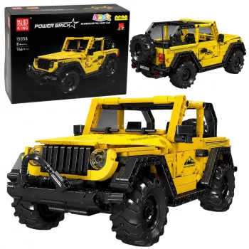 LEAN TOYS rakennuspalikat auto off-road-ajoneuvo Wrangler keltainen 746 osaa