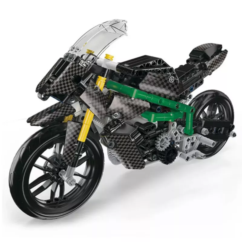 LEAN TOYS rakennuspalikat kilpamoottoripyörä urheilu musta 656 kpl