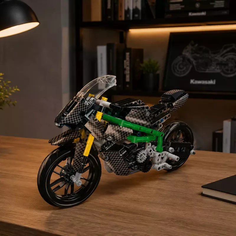 LEAN TOYS rakennuspalikat kilpamoottoripyörä urheilu musta 656 kpl