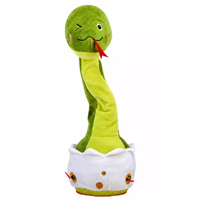 LEAN TOYS pehmo tanssikäärme interaktiivinen musiikkiäänet maskotti vihreä