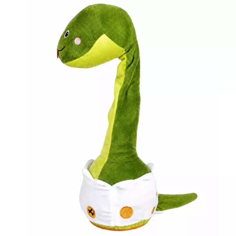 LEAN TOYS pehmo tanssikäärme interaktiivinen musiikkiäänet maskotti vihreä