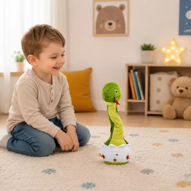 LEAN TOYS pehmo tanssikäärme interaktiivinen musiikkiäänet maskotti vihreä