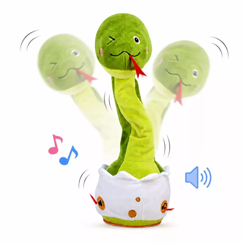 LEAN TOYS pehmo tanssikäärme interaktiivinen musiikkiäänet maskotti vihreä