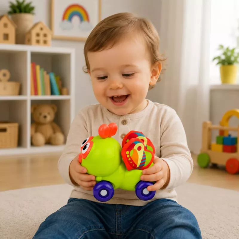 LEAN TOYS interaktiivinen mehiläinen sensorinen auto-lelu taaperoille vihreä