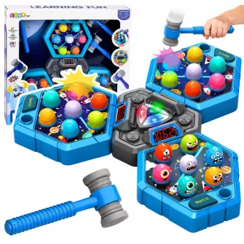LEAN TOYS whack-a-mole olennot arcade-peli 3 pelaajalle, 3 tilaa, hehkuvat vasara