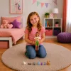 LEAN TOYS Anlily matkailijanukke koiran ja repputarvikkeiden kanssa
