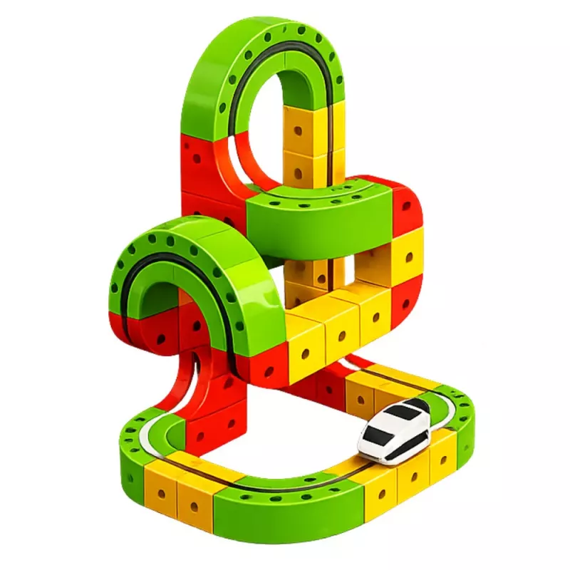 LEAN TOYS magneettinen rautatie sähköjunalla 3D-luova rakentelu 67 osaa