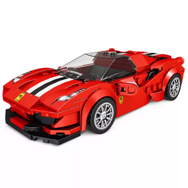 LEAN TOYS rakennuspalikat urheiluauto kilpa-auto vitriini punainen 364 osaa