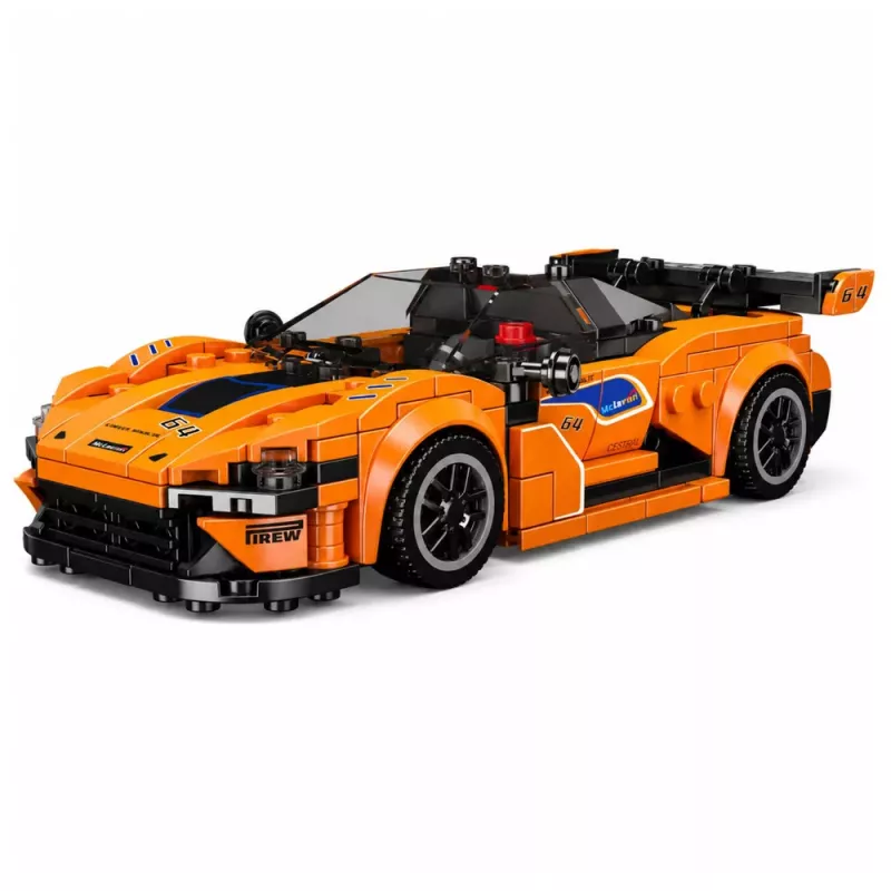 LEAN TOYS rakennuspalikat urheiluauto oranssi vitriini 423 kpl
