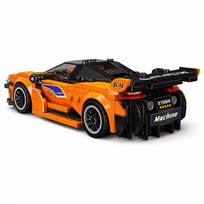 LEAN TOYS rakennuspalikat urheiluauto oranssi vitriini 423 kpl