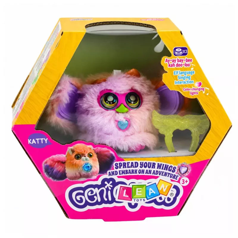 LEAN TOYS Genie Pets interaktiivinen olento valot ja äänet riipus violetti