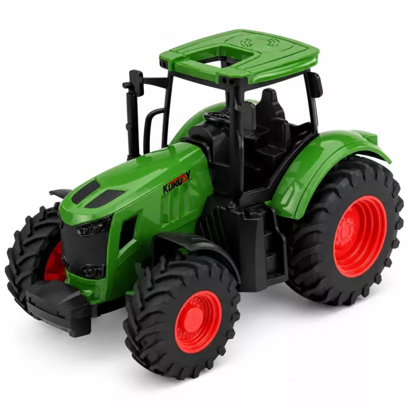LEAN TOYS maatalouden tilatraktori kumipyörät vihreä 1:24