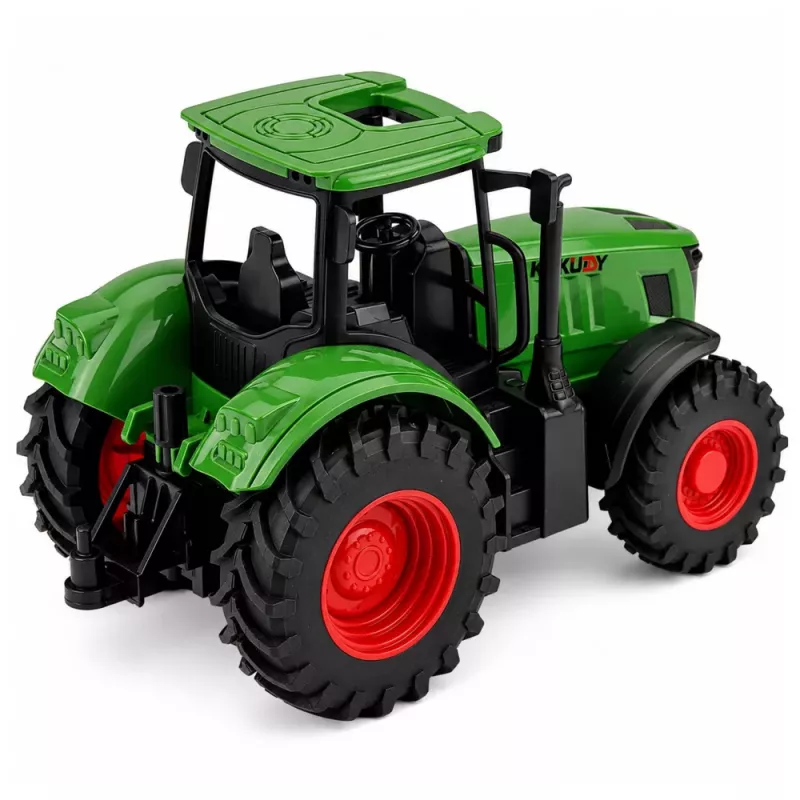 LEAN TOYS maatalouden tilatraktori kumipyörät vihreä 1:24