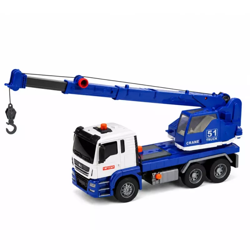 LEAN TOYS rakennusnosturiauto säädettävillä valoilla ja äänillä - sininen