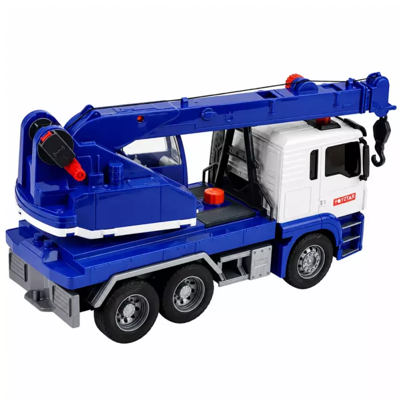 LEAN TOYS rakennusnosturiauto säädettävillä valoilla ja äänillä - sininen