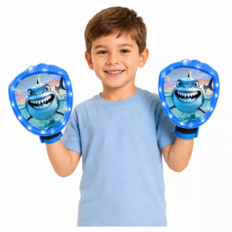 LEAN TOYS arcadepeli heittämiseen, kiinniottoon, maila, valopallot, LED-hai