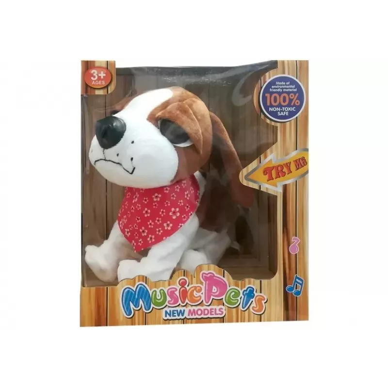 LEAN TOYS interaktiivinen koira hihnassa, haukkuu, heiluttaa häntää, anturit