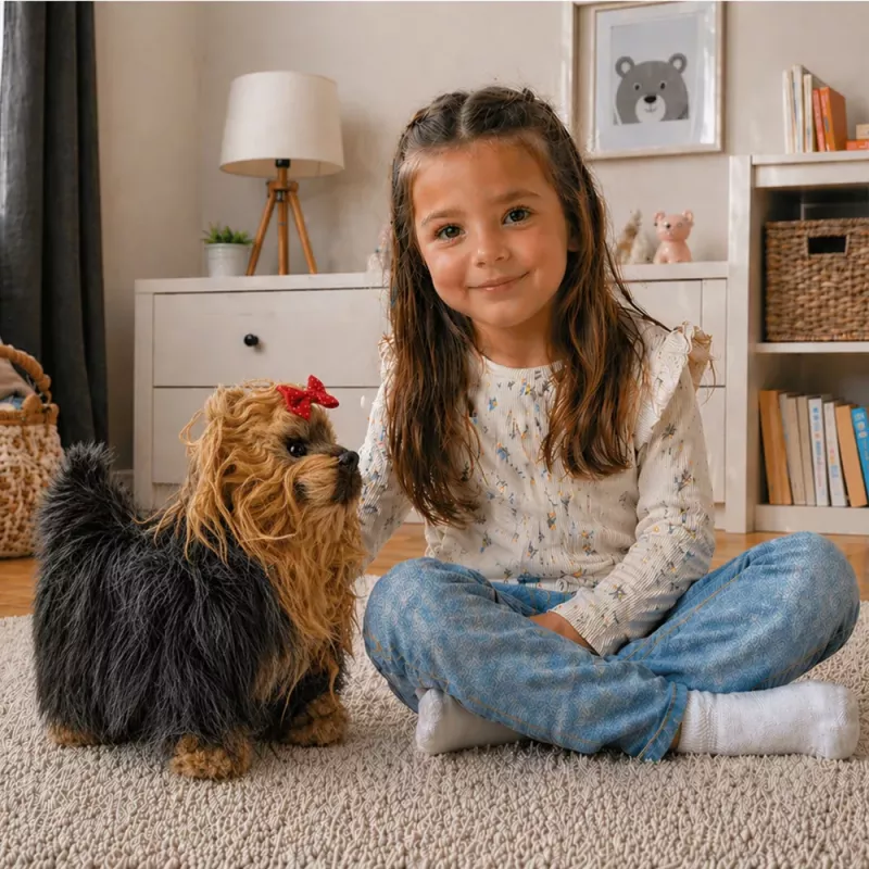 LEAN TOYS interaktiivinen york-koira liikkuu haukkuu ruskea-musta
