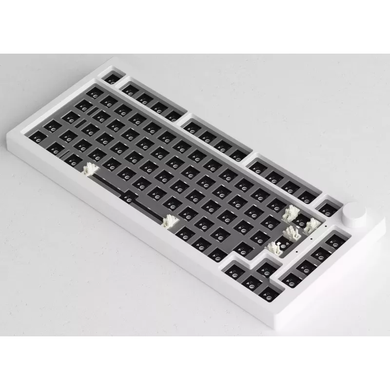 AKKO DIY Barebone näppäimistösarja 75% valkoinen Tri-Mode Hot-Swappable