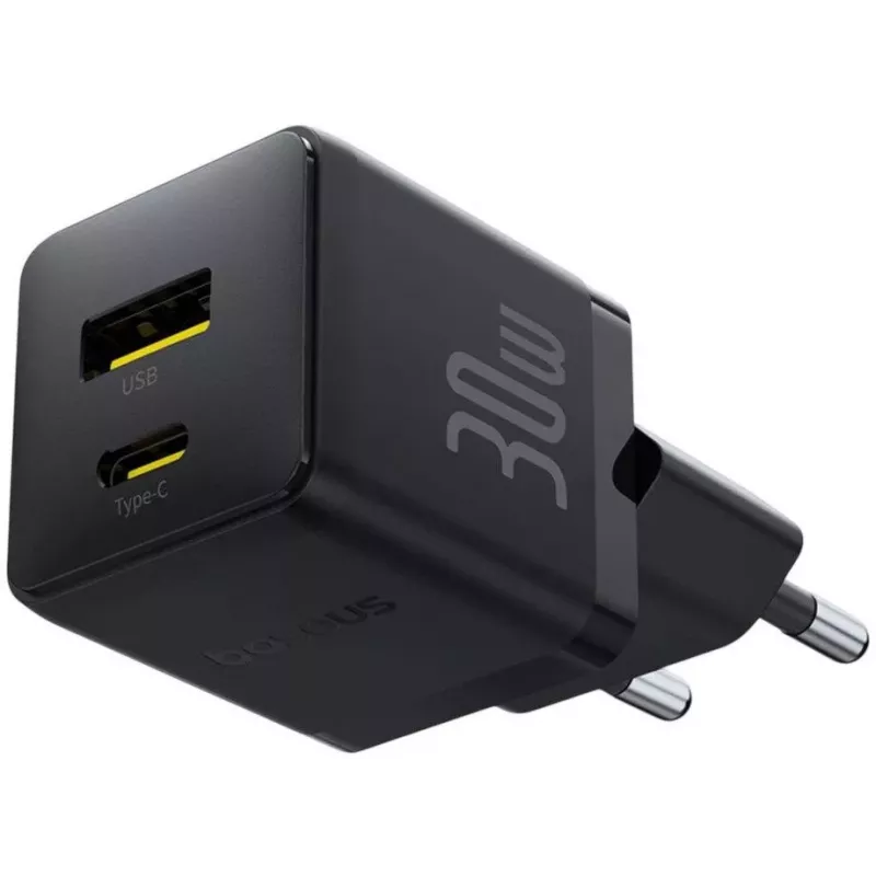 Baseus Palm 30W USB-C USB-A laturi musta