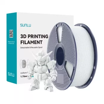 SUNLU PLA+ 2.0 -filamentti 1,75 mm keraaminen valkoinen 1 kg