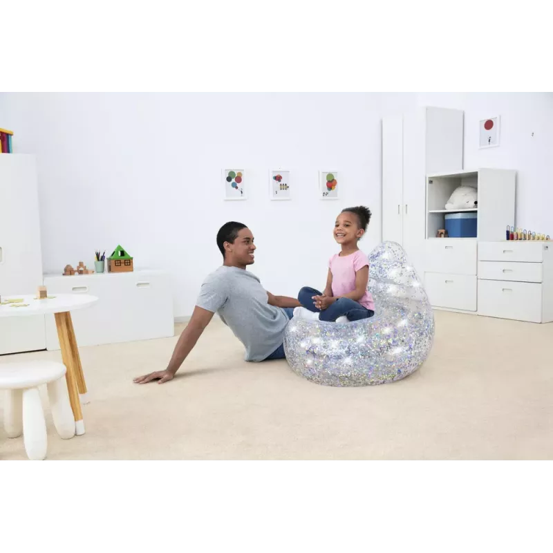 Bestway puhallettava glitter-nojatuoli 72x72x64 cm