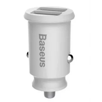 Baseus Rain Car Charger Mini 2x USB 3.1A valkoinen (CCALL-ML02)