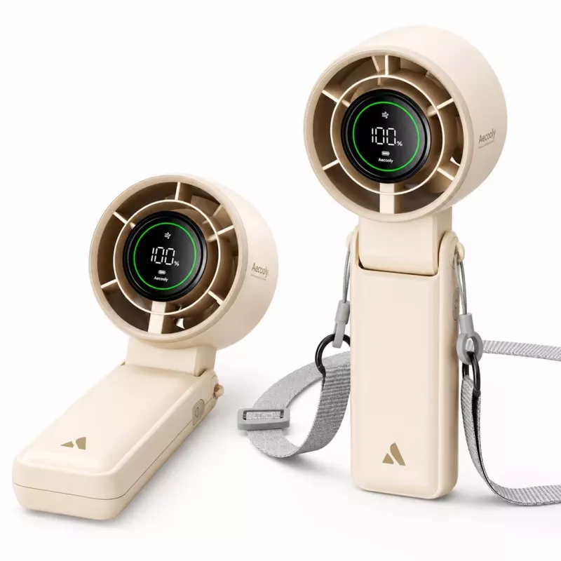 Aecooly Halo 02 kannettava käsituuletin, beige