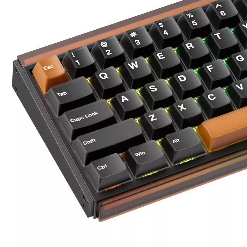 AKKO RAY68-HE Brown mekaaninen pelinäppäimistö 68 näppäintä Tri-Mode langaton