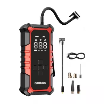 GOOLOO A6 Gear -ilmakompressori - digitaalinen rengastäyttö 150 PSI, 6000mAh akku, LED-taskulamppu, USB-C-lataus
