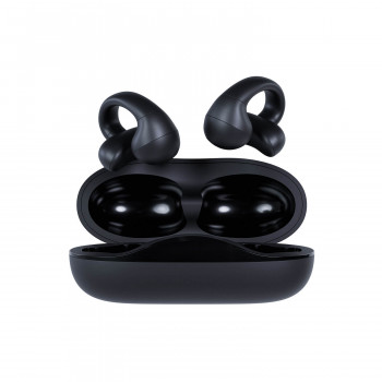 Happy Plugs Clip langattomat Open-Ear Clip-On -nappikuulokkeet (musta)
