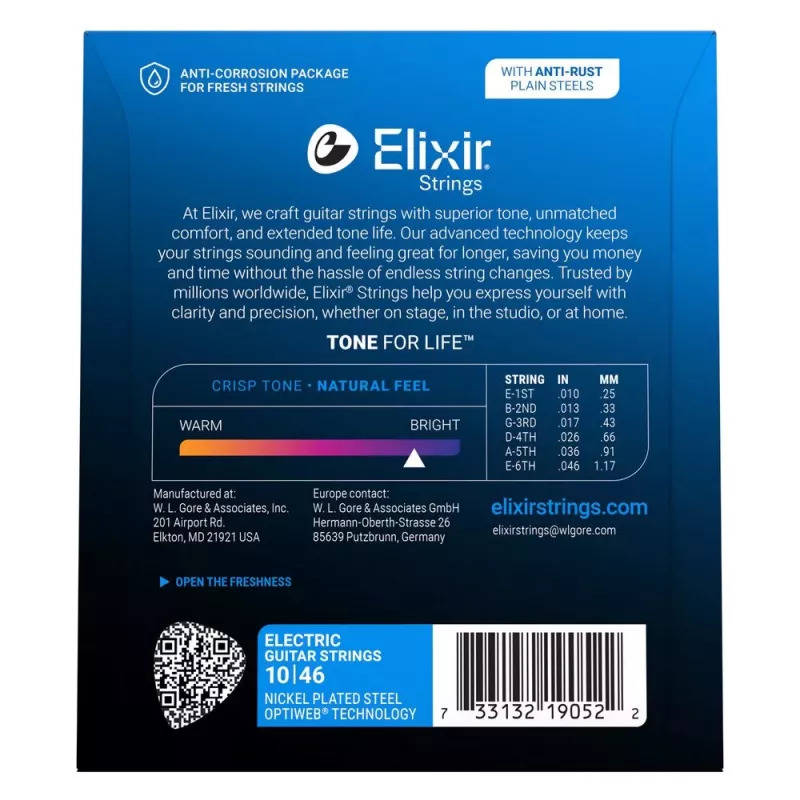 Elixir 19052 Optiweb Light sähkökitaran kielet (10-46)