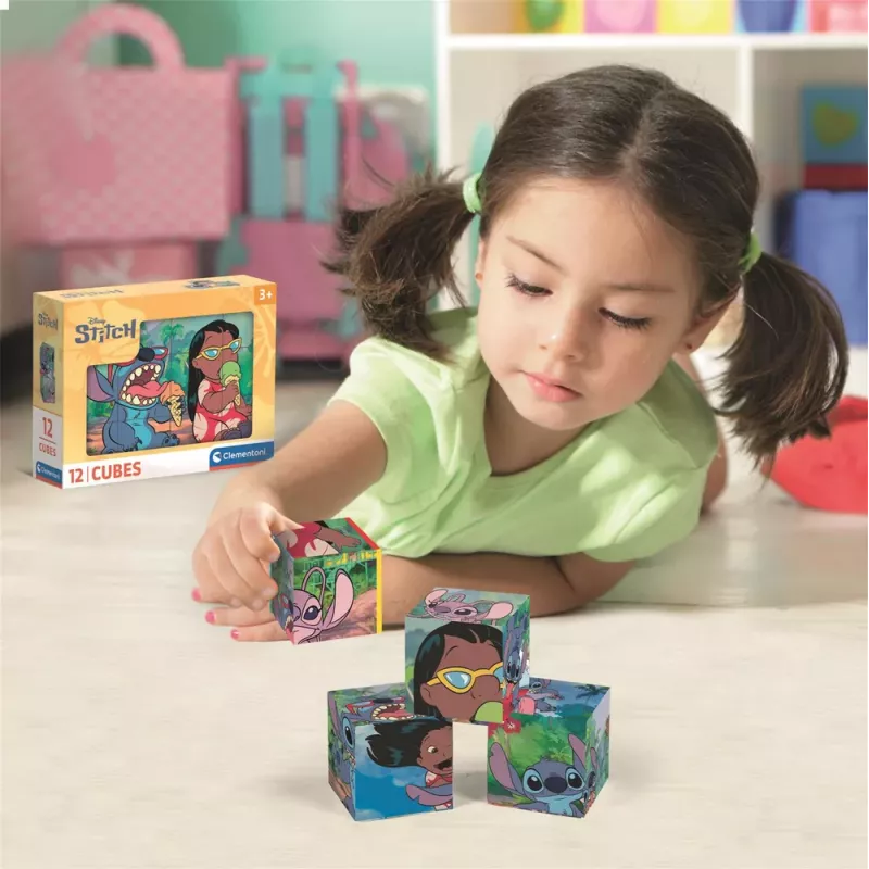Clementoni Disney Stitch 12 kuutioblokkipalapeli 41347