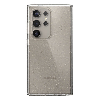 Speck Presidio Lux Glitter -kotelo Samsung Galaxy S24 Ultra (Clear / Gold Glitter)