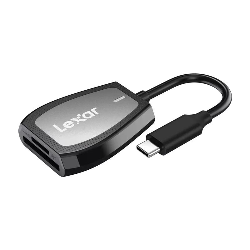 Lexar kahden paikan SD/microSD-muistikortinlukija, USB-C