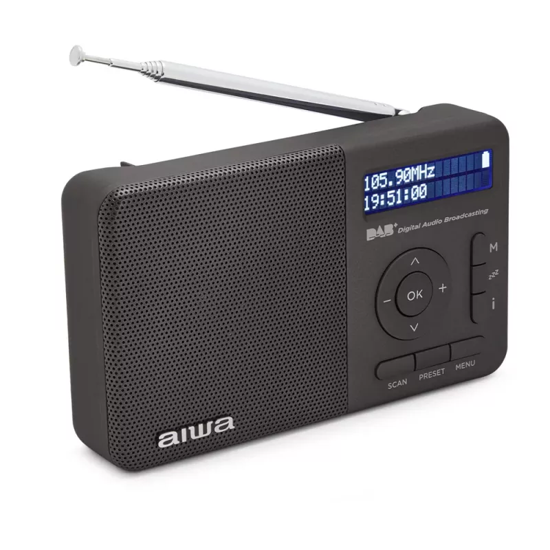 Aiwa RD-40DAB/BK musta DAB+ & FM kannettava radio Bluetoothilla