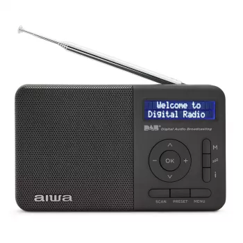 Aiwa RD-40DAB/BK musta DAB+ & FM kannettava radio Bluetoothilla