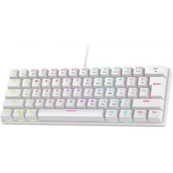 Rampage PLOWERK60 Blue Switch valkoinen mekaaninen pelinäppäimistö 60% RGB USB-C