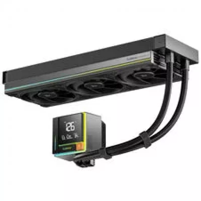Sudokoo Energlo 360 AiO neste-CPU-jäähdytin, LCD-näyttö, ARGB - 360mm, musta