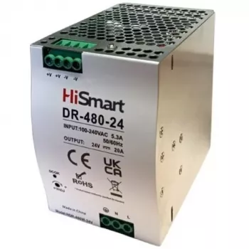 HISMART DR-480-24 DIN-kiskovirtalähde 24V 20A 480W