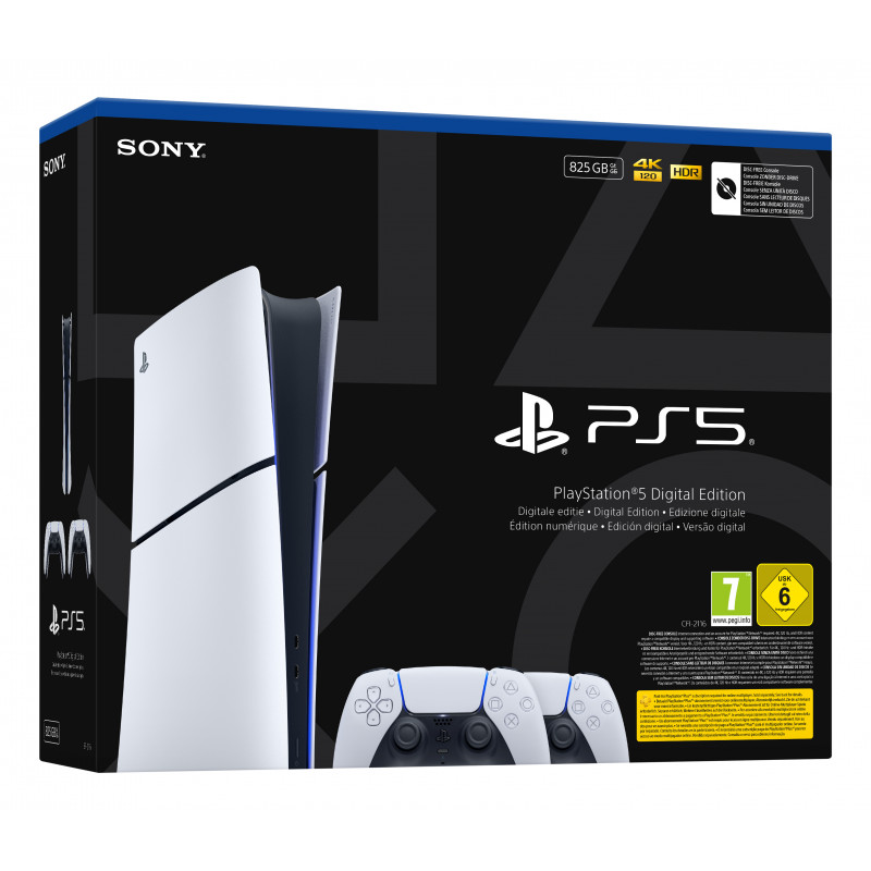 Sony PlayStation 5 Digital Edition Slim konsoli (CFI-2116B01Y) DualSense langattomalla ohjaimella - valkoinen