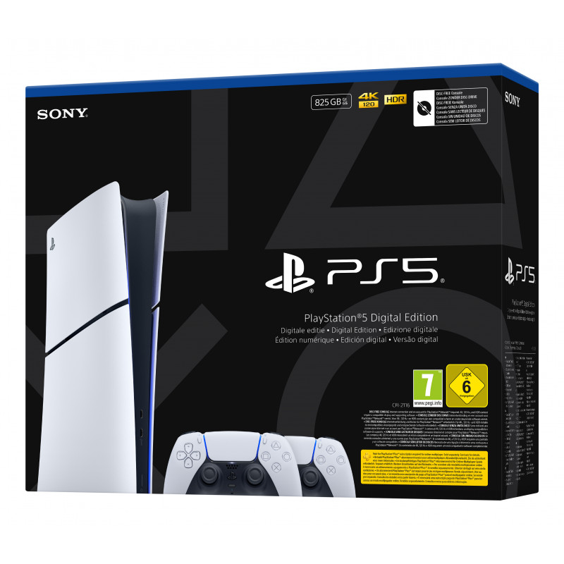 Sony PlayStation 5 Digital Edition Slim konsoli (CFI-2116B01Y) DualSense langattomalla ohjaimella - valkoinen
