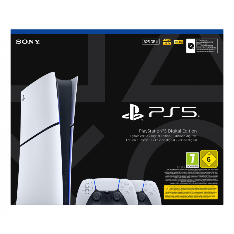Sony PlayStation 5 Digital Edition Slim konsoli (CFI-2116B01Y) DualSense langattomalla ohjaimella - valkoinen