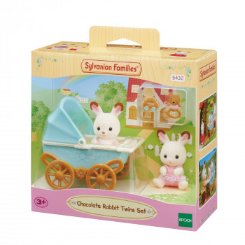 EPOCH Sylvanian Families suklaapupukaksoset lastenvaunuilla