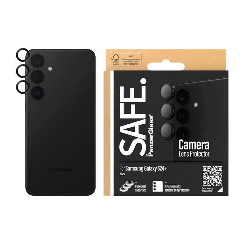 SAFE by PanzerGlass Hoops kameralinssin suojus Samsung Galaxy S24+ (SM-S926B) - musta