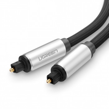 UGREEN Toslink digitaalinen optinen audiokaapeli, punottu alumiini, 1m harmaa