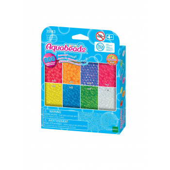 EPOCH Aquabeads Neon Beads täydennyspaketti - 600 kiinteää helmeä 8 neonvärissä, vesiaktivoitu, yhteensopiva kaikkien Aquabeads-sarjojen kanssa