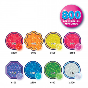 EPOCH Aquabeads Neon Beads täydennyspaketti - 600 kiinteää helmeä 8 neonvärissä, vesiaktivoitu, yhteensopiva kaikkien Aquabeads-sarjojen kanssa